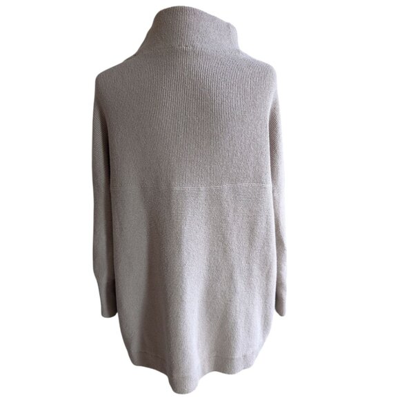 Free People Ottoman Slouchy Tunic Sweater Dress Oyster Beige Cotton Women Small - Picture 4 of 14